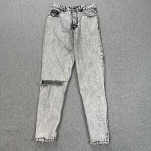 Georges Marciano Guess Jeans WMNS SZ 0 Gray Acid Wash Skinny Leg Distressed 90's